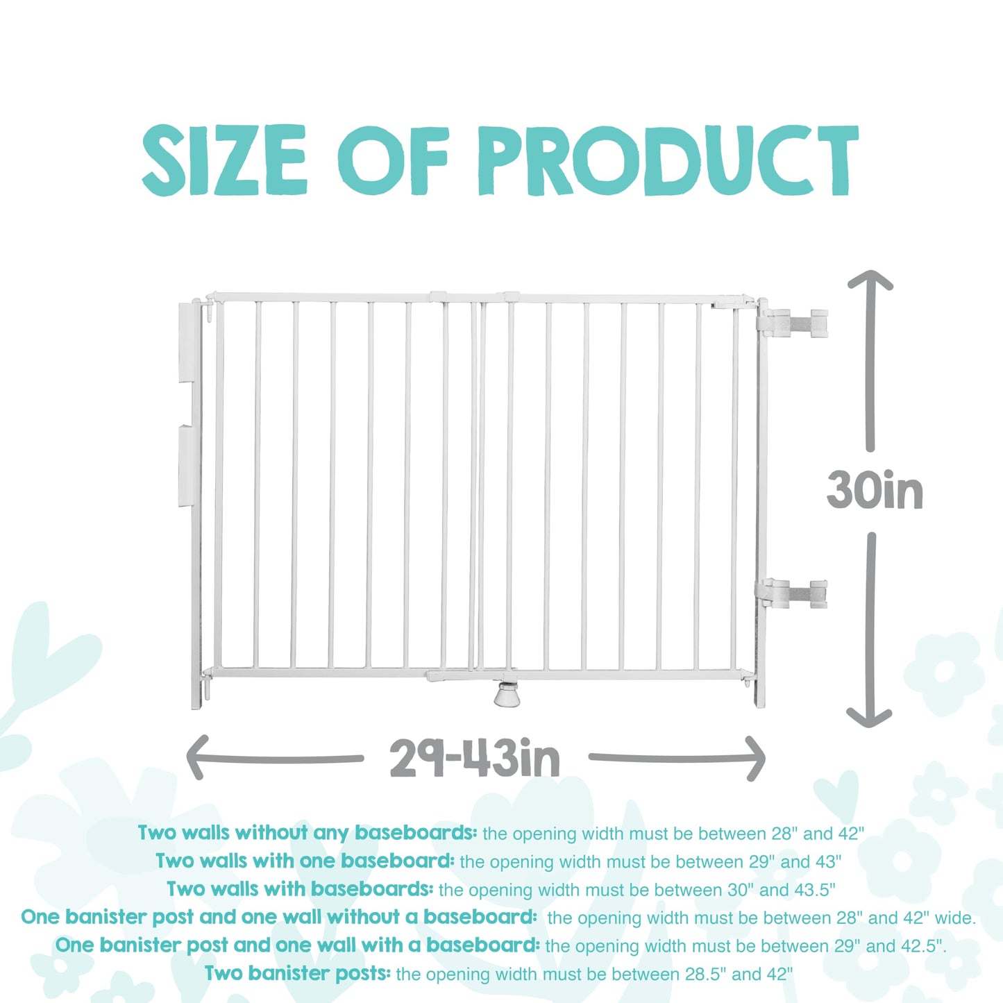 Regalo 2-in-1 Stairway and Hallway Wall Mounted Baby Gate, Includes Banister and Wall Mounting Kit, White 🍁 All In One Marketplace Canada