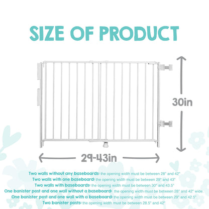 Regalo 2-in-1 Stairway and Hallway Wall Mounted Baby Gate, Includes Banister and Wall Mounting Kit, White 🍁 All In One Marketplace Canada