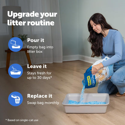 ScoopFree Premium Fresh Scent Crystal Litter, Superior Odor Control, Absorbs 5X Faster, Low Tracking for Less Mess, Lasts up to 2 Months, Lightly Scented (8 lb Bag)