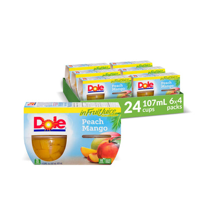 Dole Fruit Bowls Peach Mango In Fruit Juice, Healthy School Snacks, 107ml, 24 Cups 🍁 All In One Marketplace Canada