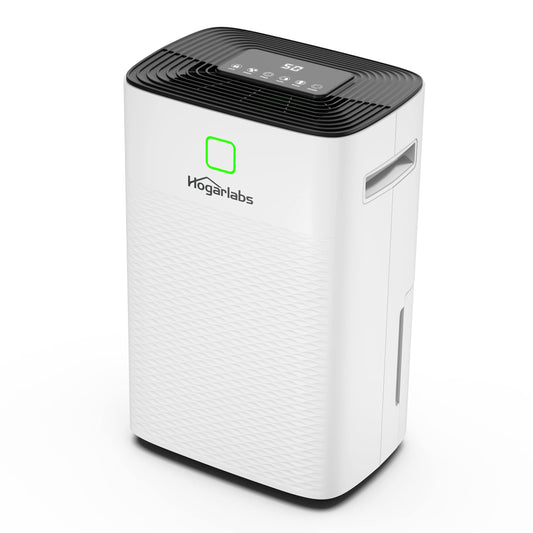 HOGARLABS 34 Pint Smart Dehumidifiers for Home and Basements, with 3 Working Modes, Overflow Protection, and Auto Shut off Restart. Ultra Silent Dehumidifier with Drain Hose and Digital Control Panel. - Available at All In One Marketplace Canada