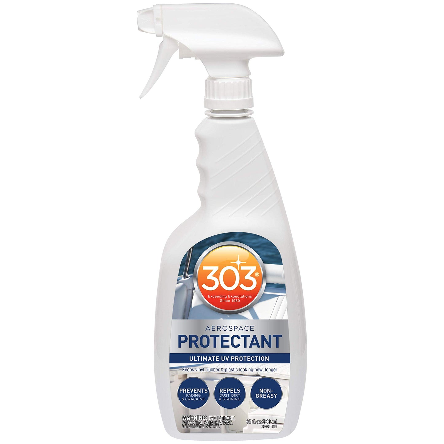 303 Marine Aerospace Protectant - Provides Superior UV Protection, Repels Dust, Dirt, and Staining, Dries to A Smooth, Matte Finish, Restores and Maintains A Like-New Appearance, 32oz (30306) 946 ml (Pack of 1) 303