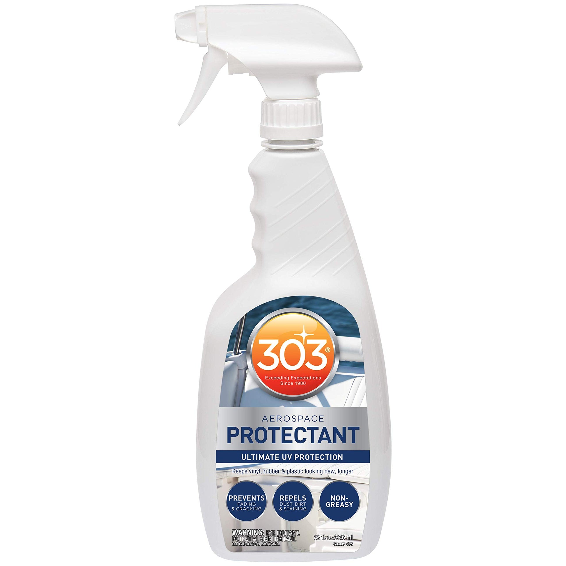 303 Marine Aerospace Protectant - Provides Superior UV Protection, Repels Dust, Dirt, and Staining, Dries to A Smooth, Matte Finish, Restores and Maintains A Like-New Appearance, 32oz (30306) 946 ml (Pack of 1) 303
