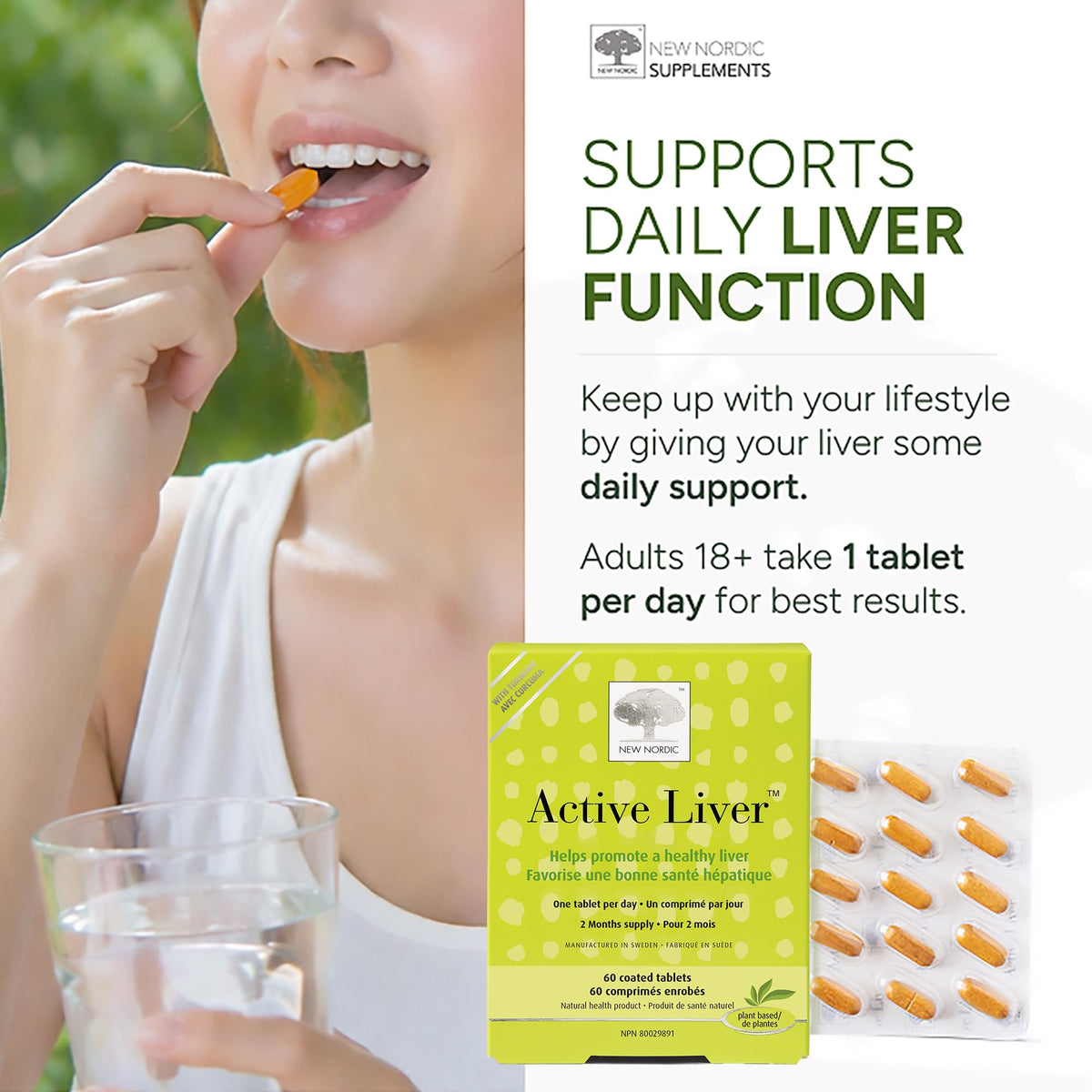 New Nordic Active Liver Tablets, Milk Thistle Supplement, 60 Day Supply