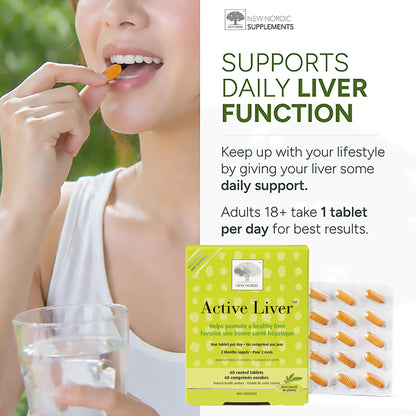 New Nordic Active Liver Tablets, Milk Thistle Supplement, 60 Day Supply