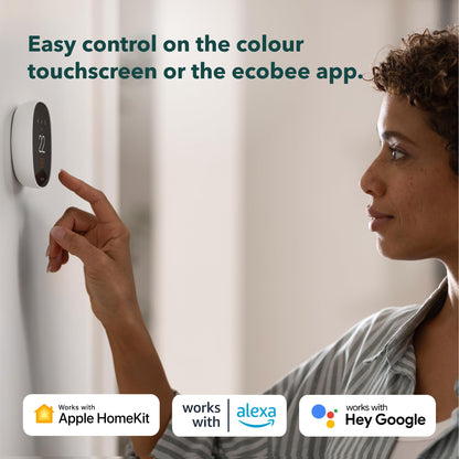 NEW 2025 ecobee Smart Thermostat Essential - Energy Star Certified programmable Wi-Fi Thermostat - Works with Siri, Alexa, and Google Assistant