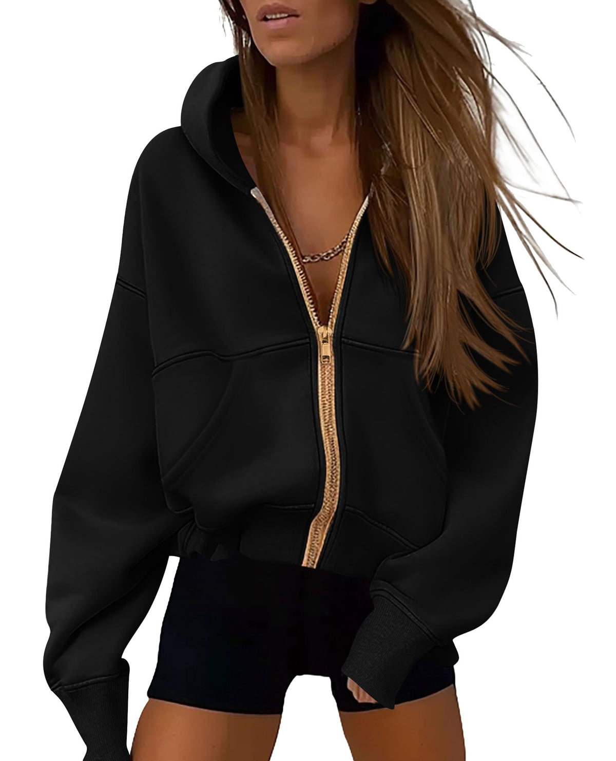 PRETTYGARDEN Hoodies for Women Zip Up Fleece Sweatshirt(Black,M) 🍁 All In One Marketplace Canada