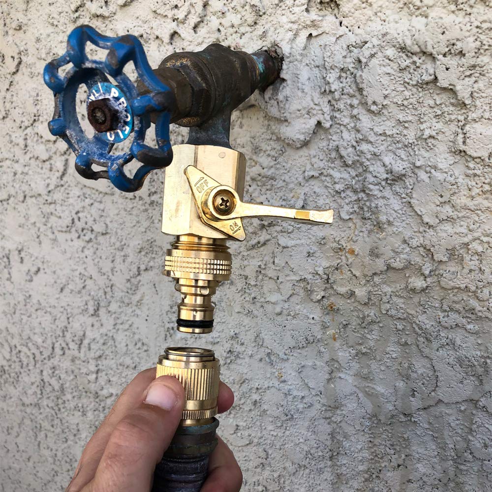 HQMPC Garden Hose Quick Connect Solid Brass Quick Connector Garden Hose Fitting Water Hose Connectors 3/4 inch GHT (2SETS) 🍁 All In One Marketplace Canada