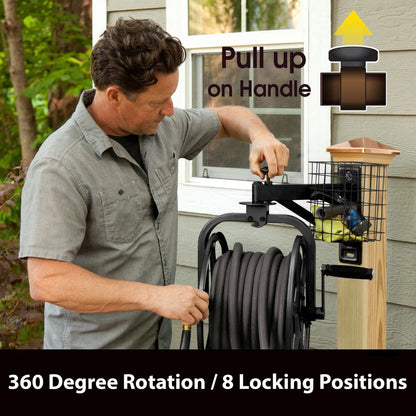 Liberty Garden 712-B Single Arm Navigator Multi-Directional Garden Hose Reel, Holds 125-Feet of, 5/8-Inch, Black, Height: 22.00", Width: 20.25", Depth: 18.6", Weight: 12.50 lbs Liberty Garden