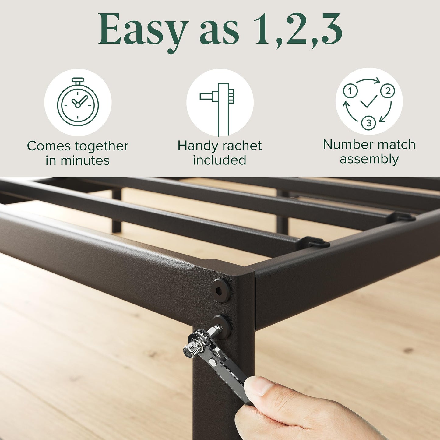 Zinus Full Bed Frame - ABEL 14 inch Metal Bed Frame with Steel Slat Support, No Box Spring Needed, Easy Assembly - Minimalist Platform Bed in a Box with Underbed Storage Space, 5 Year Wrranty, Full - Available at All In One Marketplace Canada