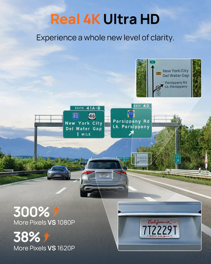 70mai 4K Front Dash Cam Built in WiFi, Smart Dash Camera for Cars, WDR, Night Vision, iOS/Android Mobile App, WDR, Night Vision, Loop Recording, Parking Monitor, Time-Lapse (M310 Plus 4K) (2160P) - Available at All In One Marketplace Canada