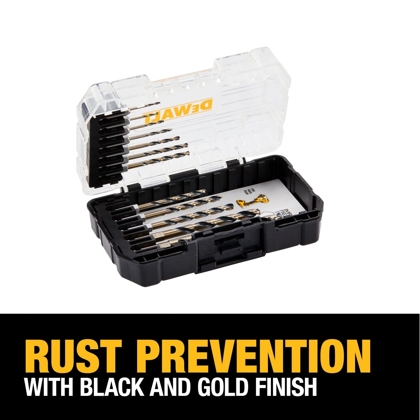DEWALT 12 Pc Black and Gold Drill Bit Set, Premium Finish Impact Driver Bit Set for Metal, Plastic and Wood (DWAH1182) (DWAH1182) DEWALT