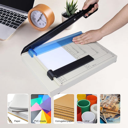 Paper Cutter, Paper Cutting Machine, 12 "A4 Cutting Length, 10 Sheet Capacity, with Safety Protection Device and Blade Lock, Suitable for Office, School or Commercial usePaper Cutter