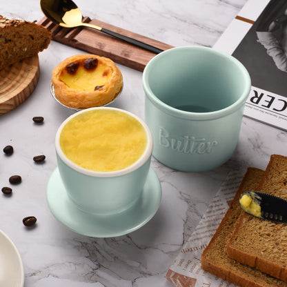 ADIVEE Butter Crock with Spreader, Porcelain French Butter Keeper, Blue 🍁 All In One Marketplace Canada