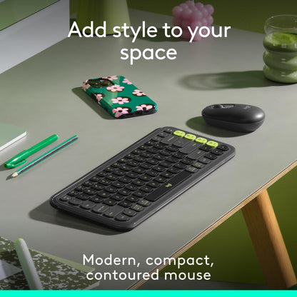 Logitech POP Mouse, Compact and Portable Wireless Bluetooth - Graphite