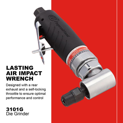Ingersoll Rand 3101G Air Die Grinder Edge Series – 1/4", Heavy Duty, Right Angle, Ergonomic Grip, Ball Bearing Construction, Lightweight Tool, Black