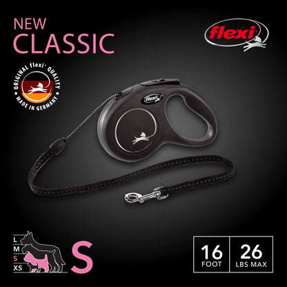 FLEXI® Classic Cord Retractable Dog Leash, Small, 16 ft - Black 🍁 All In One Marketplace Canada