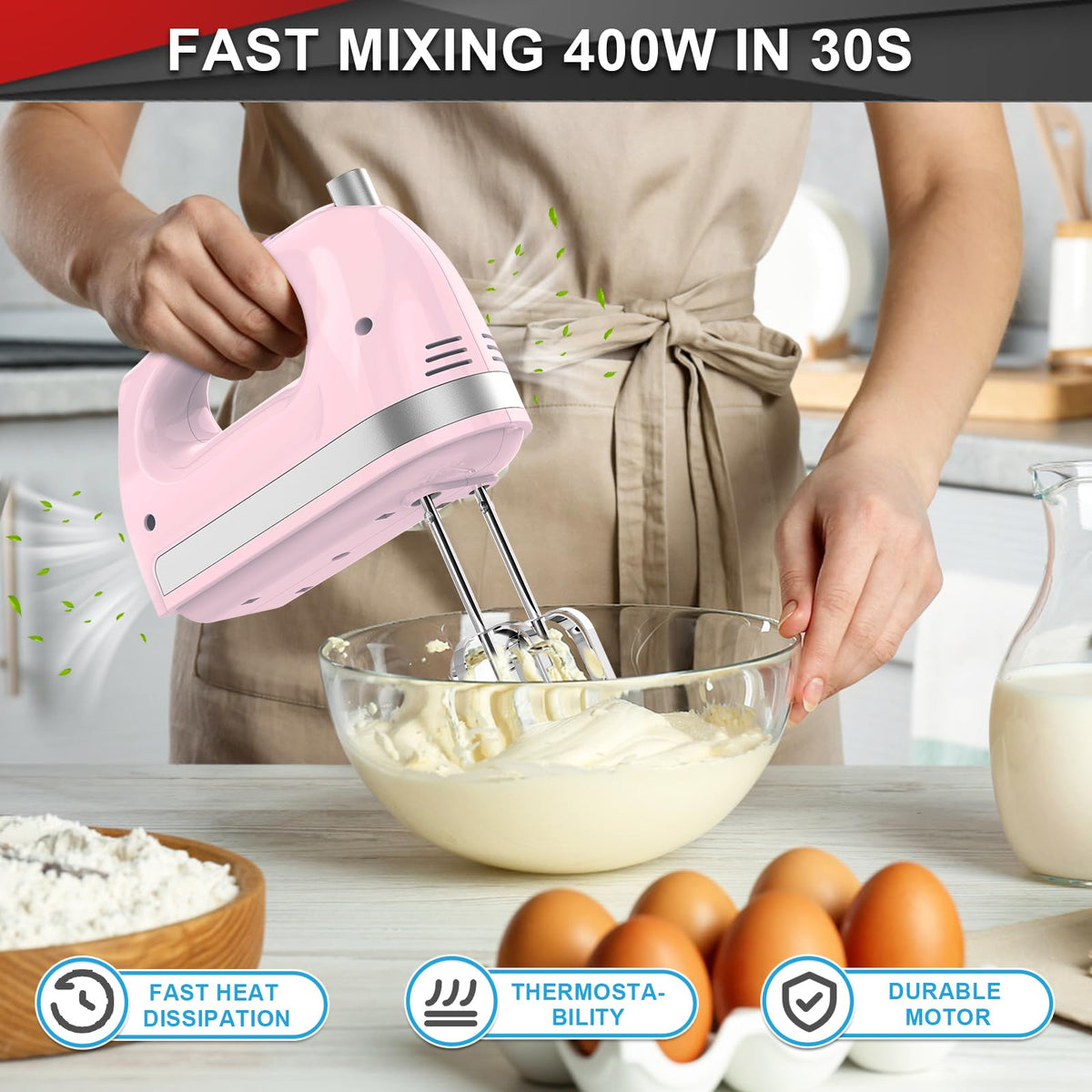 Lord Eagle Hand Mixer Electric Handheld 400W, 5-Speed Lightweight 🍁 All In One Marketplace Canada