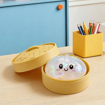Aglacynorath Glitter Dumpling Squishy, Giant Glitter Dumpling Box, Colorful Stretchy Decompression Sensory Toy, Soft Squeeze Decompression Dough (Glitter White) - Available at All In One Marketplace Canada