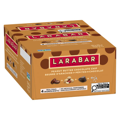 LÄRABAR Peanut Butter Chocolate Chip, Fruit and Nut Energy Bar, Pack of 16 Bars, Gluten Free, Vegan, Family Pack, Snack Bars