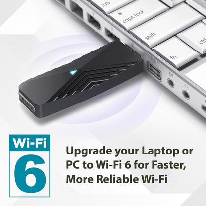 D-Link USB WiFi 6 Adapter AX1800 USB 3.0 Dual Band Long Range MU-MIMO Wireless Internet Network for Desktop PC Laptop Windows (DWA-X1850-B1-CA) D-Link