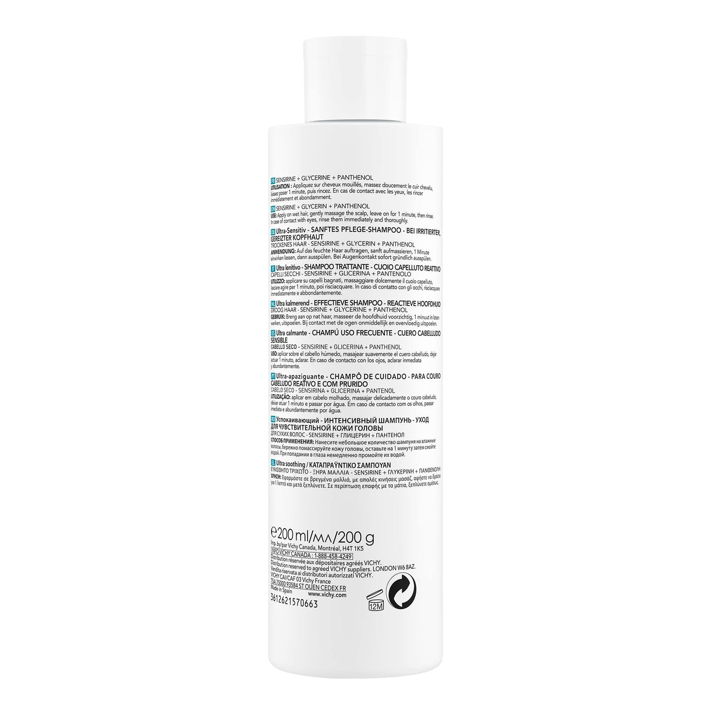 Vichy Dercos Sulfate-Free Shampoo for Irritated Scalp & Hair, 200mL VICHY