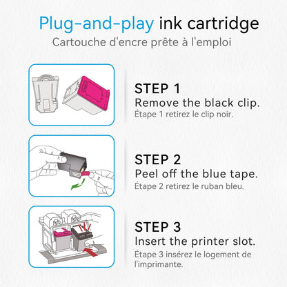 63XL Ink Cartridge Black for HP 63 Ink Cartridges for HP63 for HP63XL Black, Compatible for HP Envy 4520 4522 Officejet 3830 5255 3833 4650 DeskJet 3630 3632 1112 Printer