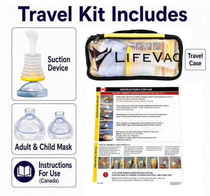 LifeVac Travel Kit (Canadian Version) - Choking Rescue Device, Portable Suction Rescue Device First Aid Kit for Kids and Adults, Portable Airway Suction Device | Anti Choking Device for Children and Adults - Available at All In One Marketplace Canada