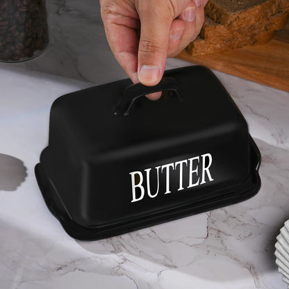 KAIBARE Porcelain Butter Dish for 1LB of Butter Block, Black 🍁 All In One Marketplace Canada