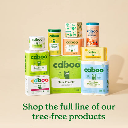 Caboo Tree-Free Toilet Paper, Septic Safe Bath Tissue, Eco Friendly Soft 2 Ply Sheets, 300 Sheets Per Roll, 16 Double Rolls - Available at All In One Marketplace Canada