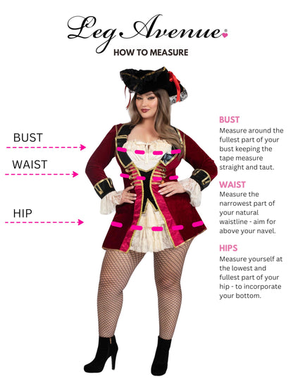 Leg Avenue womens Captivating Captain Halloween Pirate Costume, Multicolor, 2X