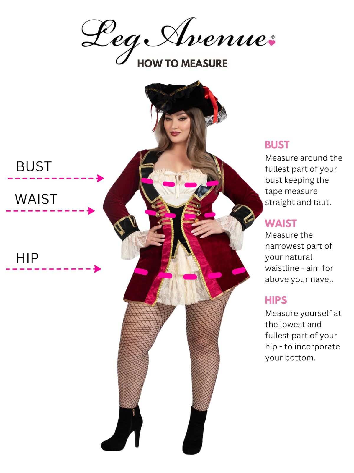 Costume de pirate d'Halloween pour femme Captivating Captain de Leg Avenue, multicolore, 3X / 4X