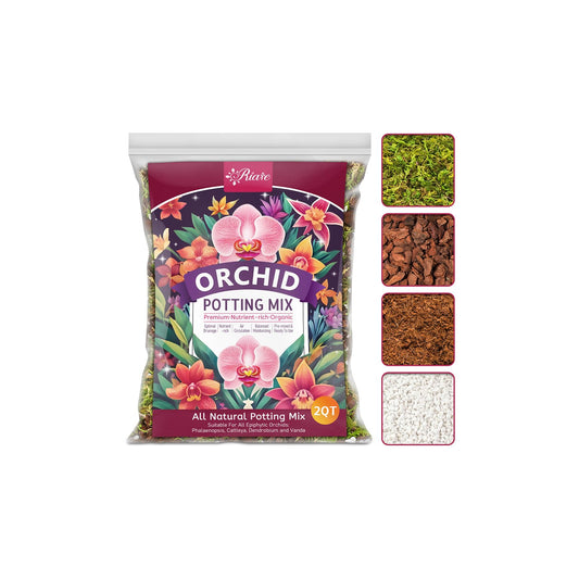 Riare 2L Orchid Potting Mix for Repotting- Orchids Repotting Kit Include Moss, Pine Bark, Perlite, Coco Peat- Premium Orchid Soil Medium for Indoor Potted Plants Root Ventilation & Expanding - Available at All In One Marketplace Canada
