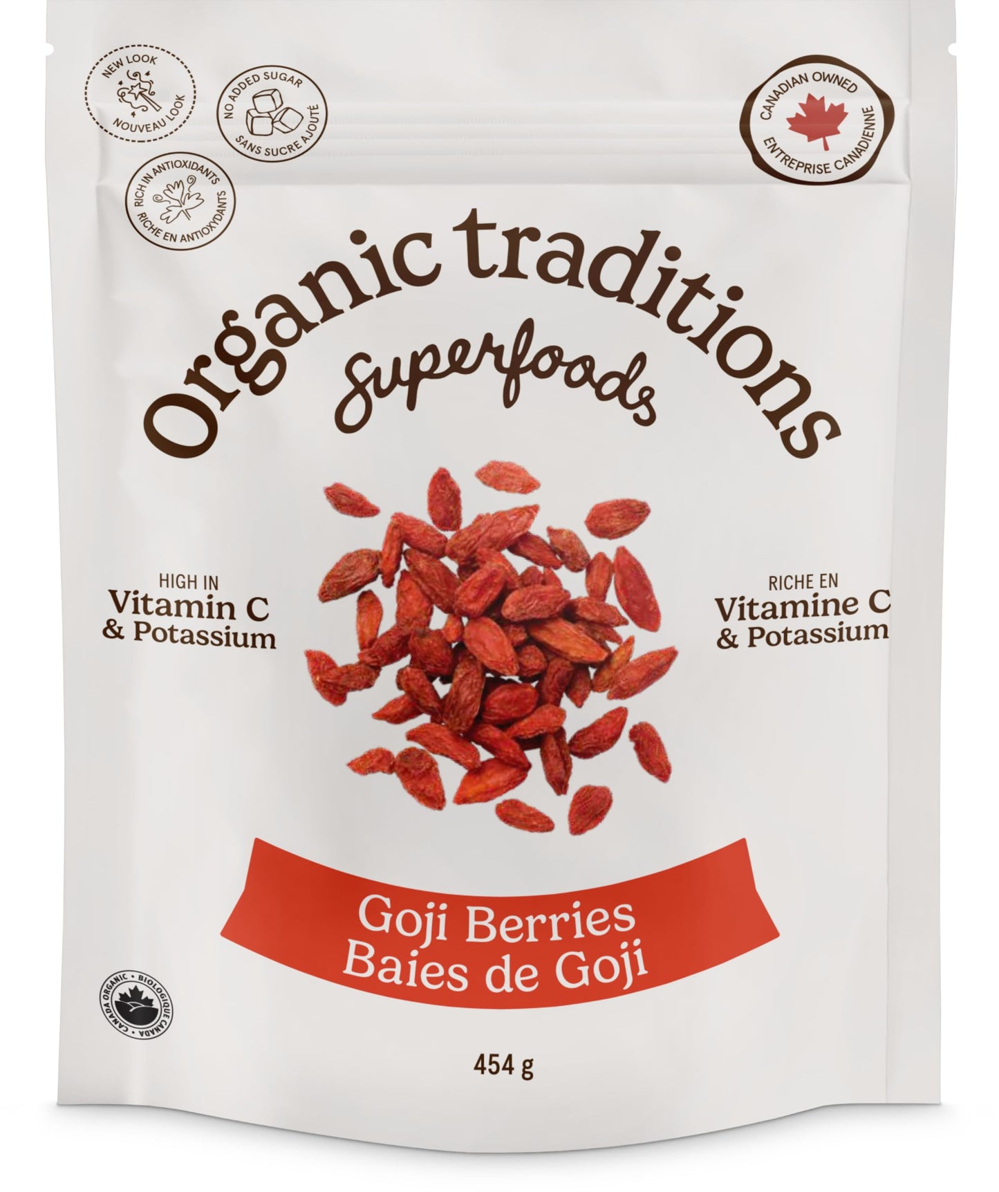 Organic Traditions Goji Berries - Whole Dried Superfruit, 454g