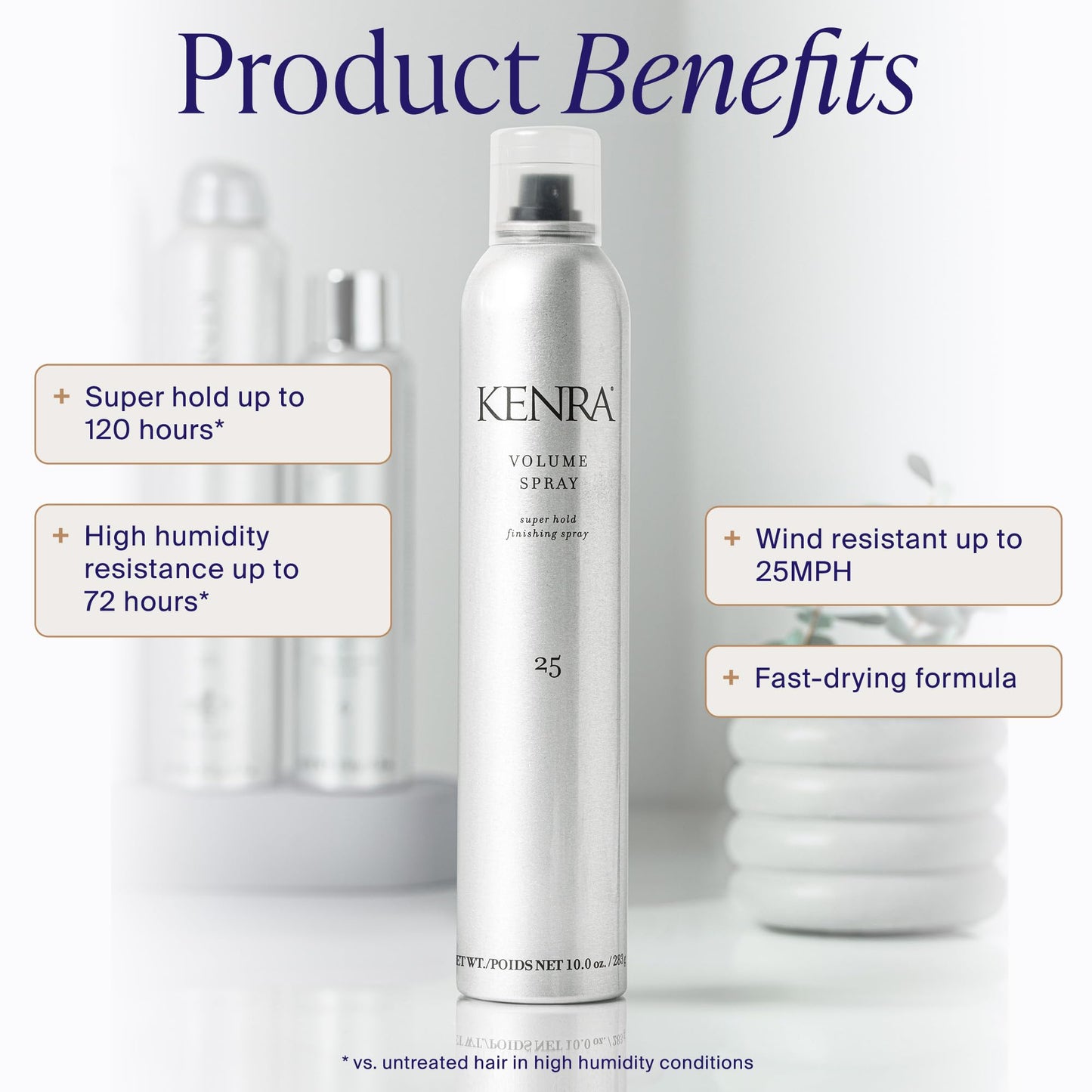 Kenra Volume Spray 25 | Super Hold Hairspray for Long Lasting Volume & Style | Thermal Heat Protectant | Wind Resistant up to 40 km/h | Humidity Shield Kenra