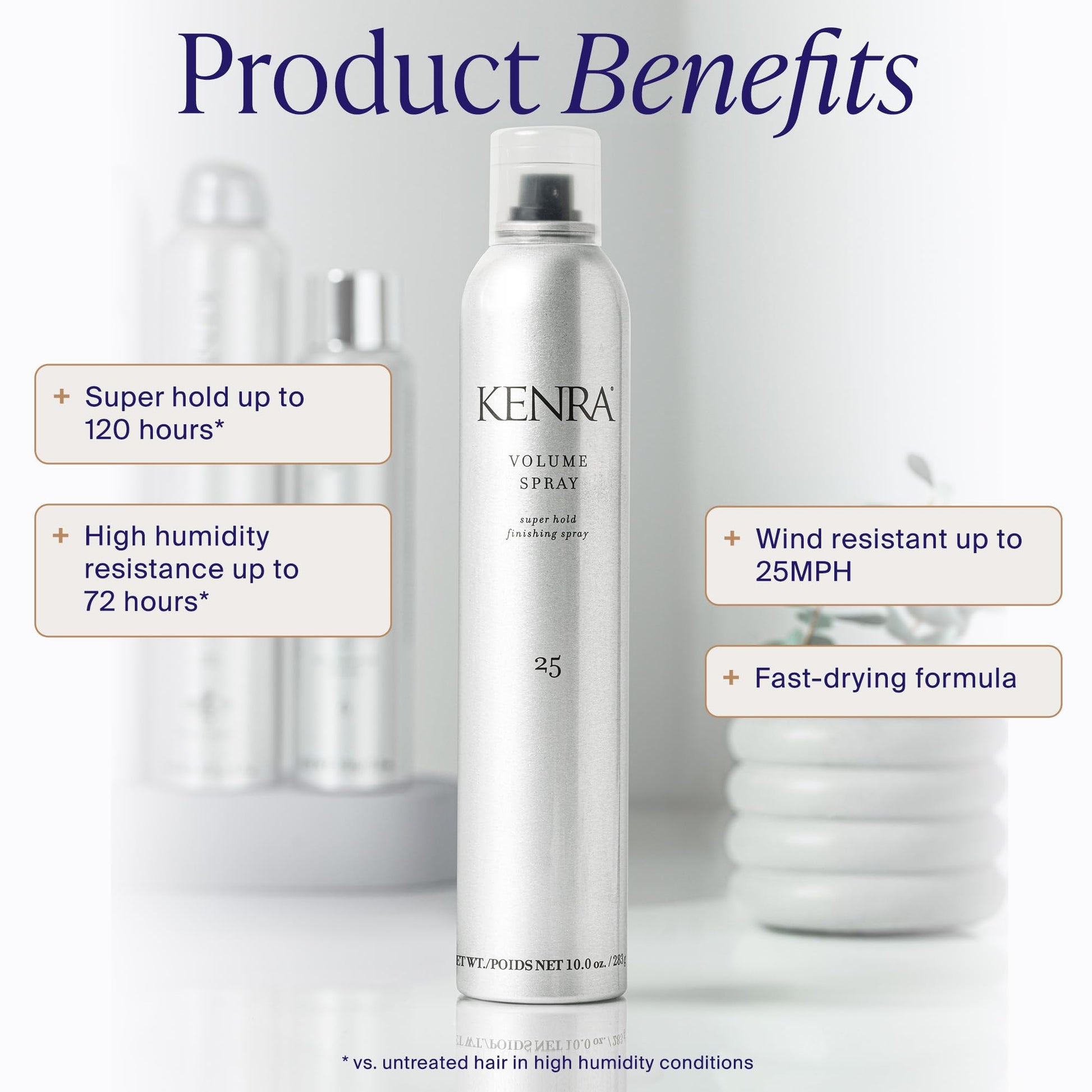 Kenra Volume Spray 25 | Super Hold Hairspray for Long Lasting Volume & Style | Thermal Heat Protectant | Wind Resistant up to 40 km/h | Humidity Shield Kenra