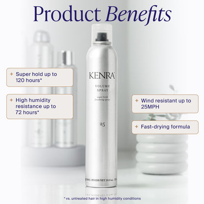Kenra Volume Spray 25 | Super Hold Hairspray for Long Lasting Volume & Style | Thermal Heat Protectant | Wind Resistant up to 40 km/h | Humidity Shield Kenra