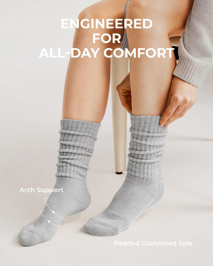 Fitrell Slouch Socks for Women, Knee High Scrunch Tube Boot Socks 3 Pairs 🍁 All In One Marketplace Canada