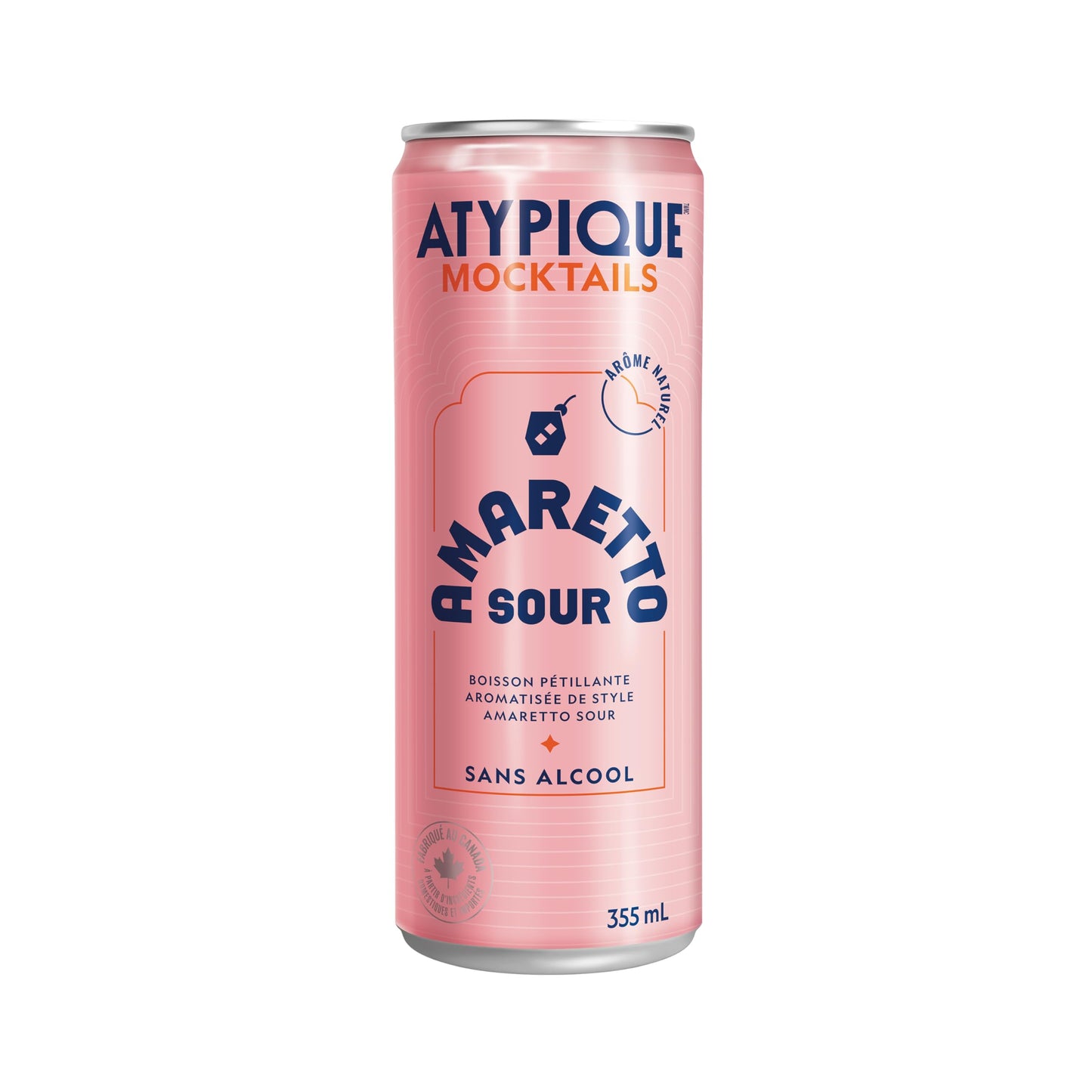 ATYPIQUE Mocktails Non-Alcoholic Cocktail, Amaretto Sour, 355 mL, 12-Count 🍁 All In One Marketplace Canada