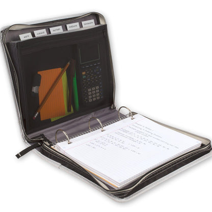 Five Star Zipper Binder, 2 Inch 3-Ring Binder with Round Rings, Expansion Panel and 5-Tab Expanding File, 580 Sheet Capacity, Black (29052IT8)