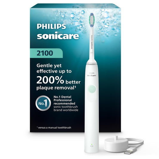 Philips Sonicare 2100 Power Toothbrush, Rechargeable Electric Toothbrush, White Mint HX3661/04 - Available at All In One Marketplace Canada