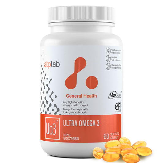 atplab Ultra Omega 3 Fish Oil Softgels, EPA DHA, 60 Softgels, 60-Day Supply