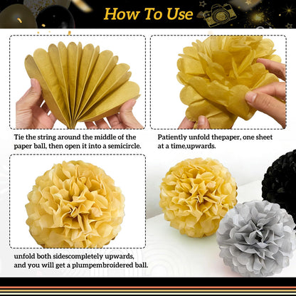 53PCS Retirement Party Decorations Kit for Men & Women, PRE-STRUNG Retirement Decor Set with 72inch Backdrop, Balloons, Sash, Cake Topper, Banner, Honeycomb Centerpieces, Hanging Swirls & Paper Poms 🍁 All In One Marketplace Canada