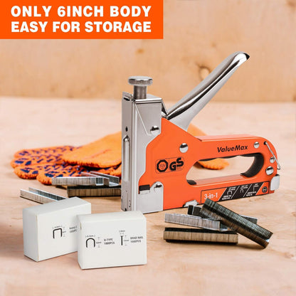 ValueMax Staple Gun Kit, 3-in-1 Stapler with 3000 Staples for Furniture, Wood, Cable, DIY, Craft, Canvas ValueMax