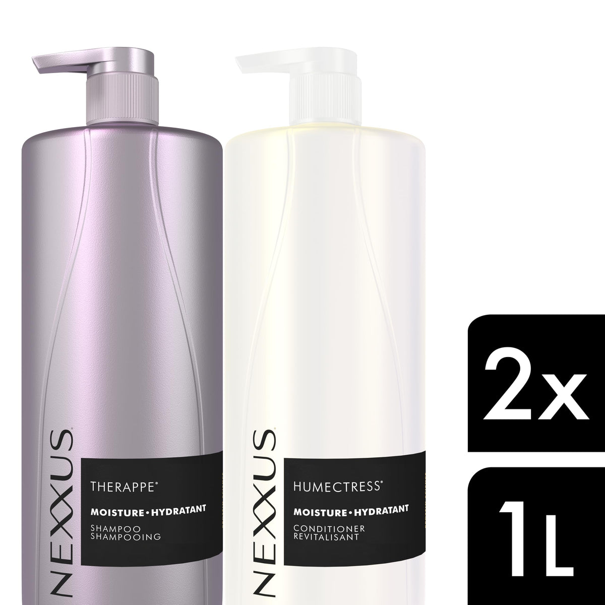 Nexxus Therappe Humectress Moisture Shampoo & Conditioner, 1L, 2-Pack