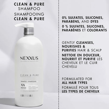 Nexxus Clean & Pure Nourishing Detox Shampoo with ProteinFusion Pump, 1L