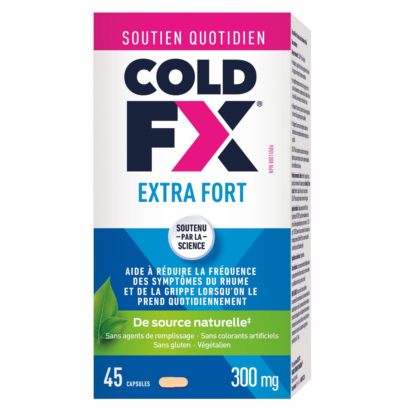 COLD-FX Extra Strength, Helps reduce the frequency of Cold and Flu Symptoms when taken daily, Formula contains uniquely derived extract from North American Ginseng, 50% more active ingredient compared to COLD-FX Daily Support Regular Strength, 45 Vegan Ca - Available at All In One Marketplace Canada