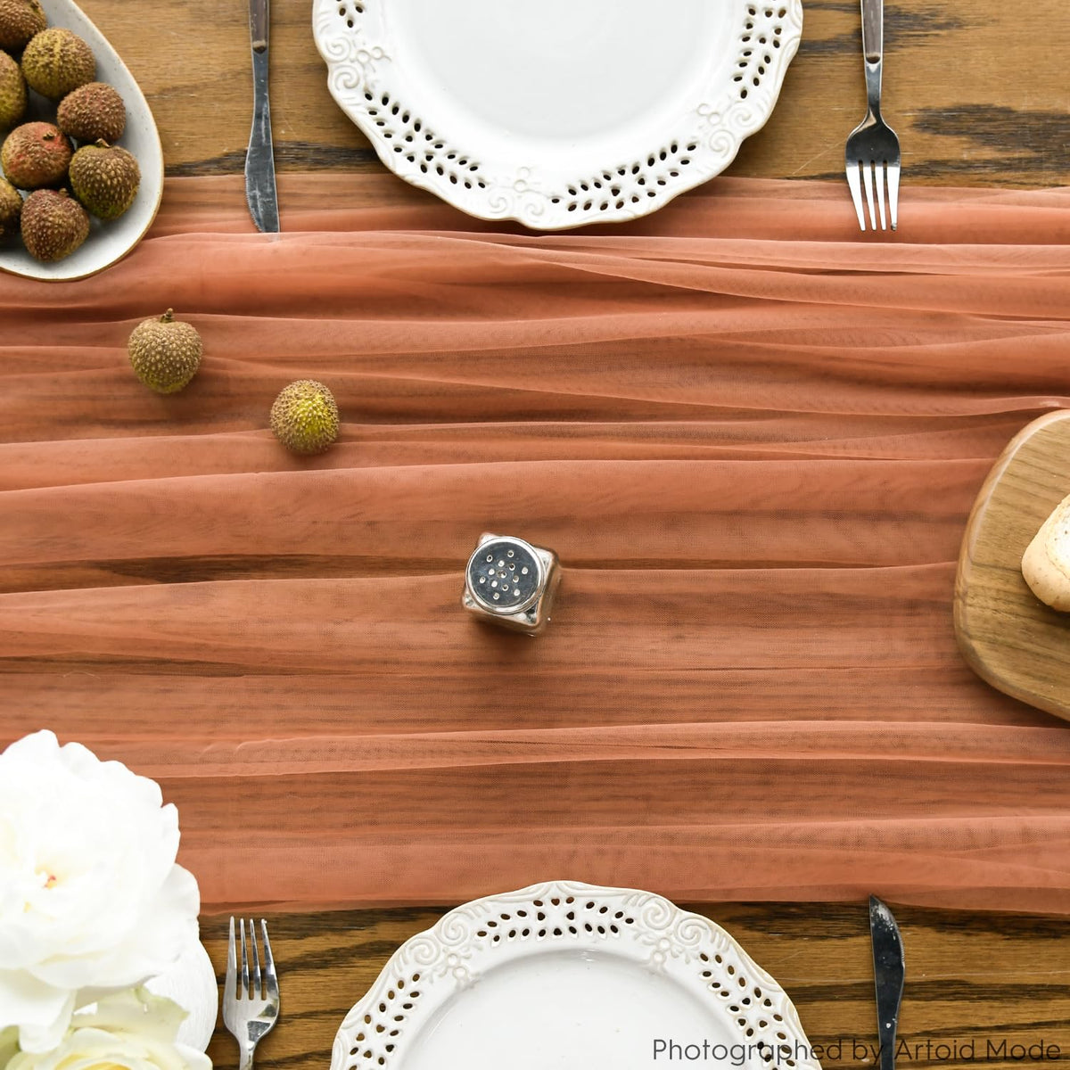 Artoid Mode Terracotta Gauze Table Runner 120 Inch 10FT, Seasonal Sheer Kitchen Dining Holiday Wedding Birthday Baby Shower Table Decor for Home Party 🍁 All In One Marketplace Canada
