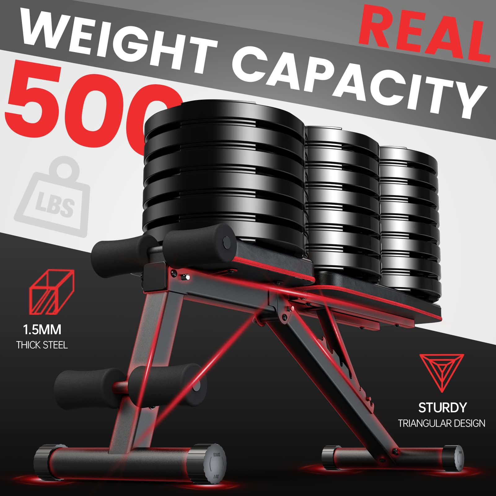 PASYOU Adjustable Weight Bench Full Body Workout Multi-Purpose Foldable Incline Decline Exercise Workout Bench for Home Gym - Available at All In One Marketplace Canada