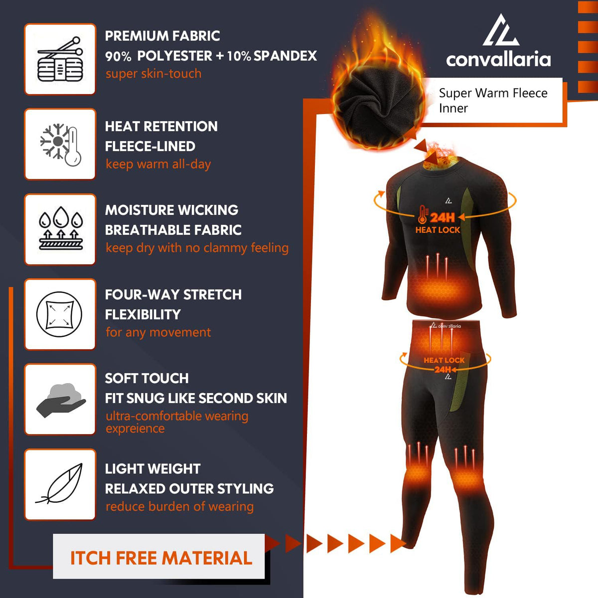 CL convallaria Thermal Underwear for Men Long Johns Set Base Layer Cold 2XL 🍁 All In One Marketplace Canada
